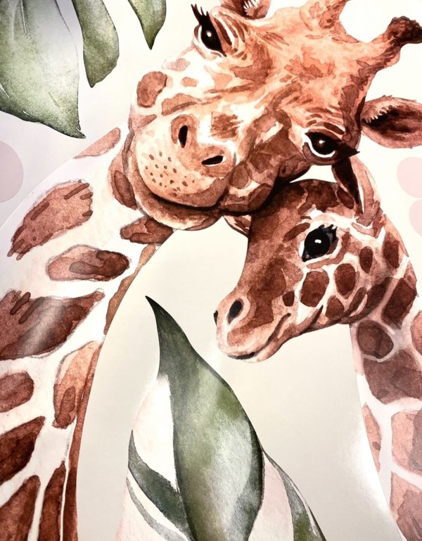Giraffen mit Blättern Wandsticker