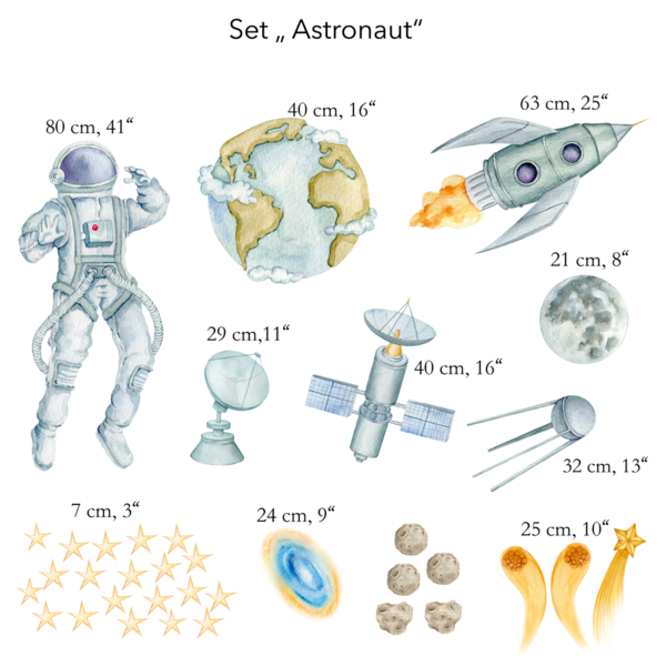 Astronaut Wandsticker
