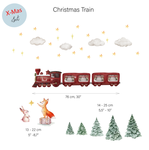 Wandtattoo  "Christmas train"