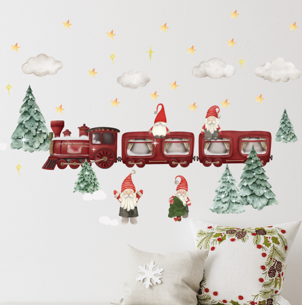 Wandtattoo  "Christmas train"